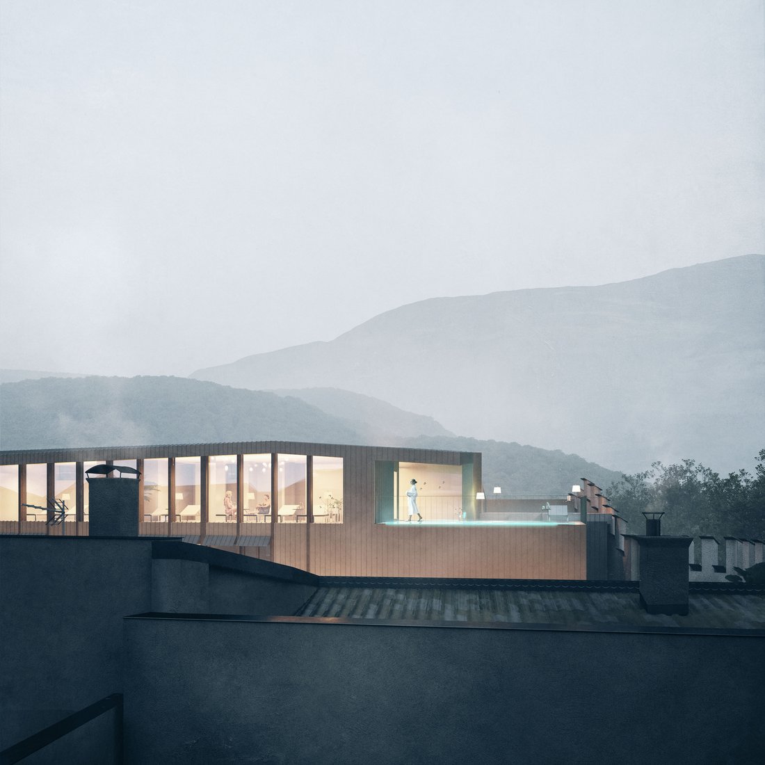 Rooftop pool Historic Guesthouse Adler a Bressanone